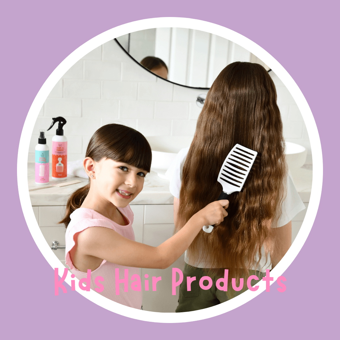 Best kids natural hair products with girl brushing hair
